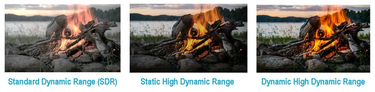 Eén vergelijking tussen SDR, Static en Dynamic HDR.