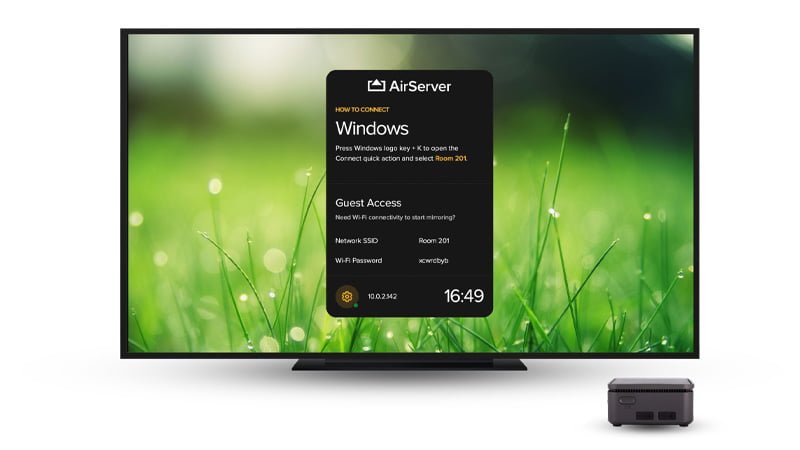 AirServer Connect 2 verbinding maken via het gastnetwerk.
