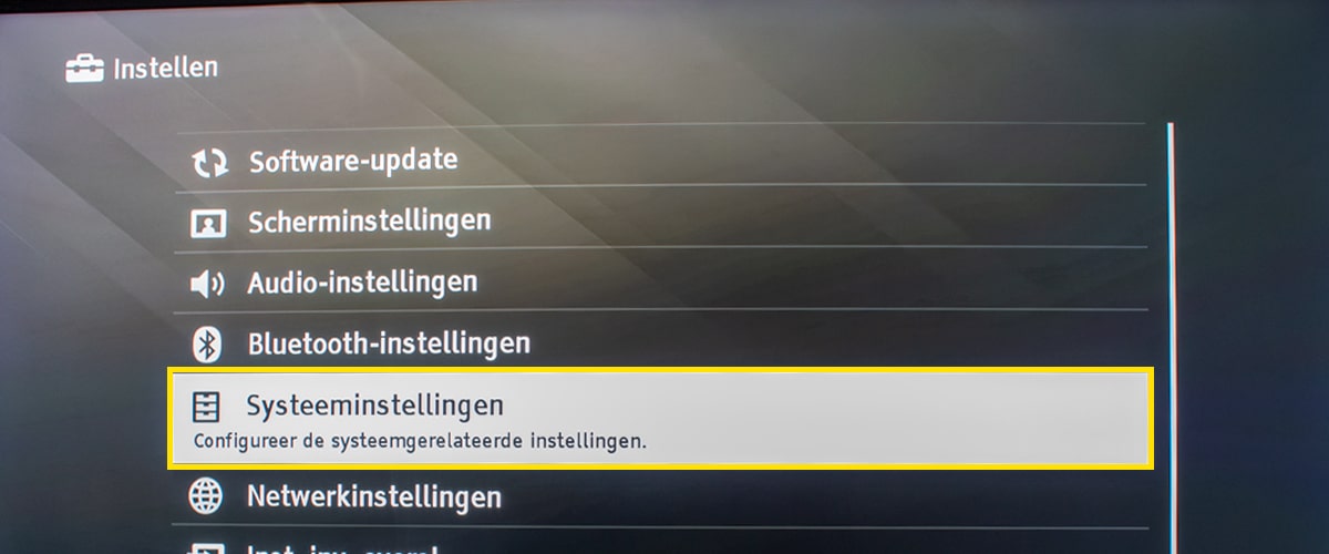 Sony menu systeeminstellingen